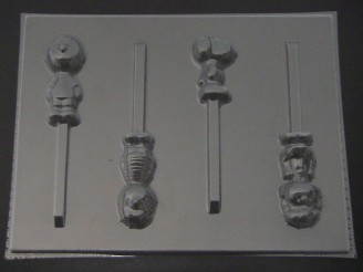 145sp Lucy and Friends Chocolate or Hard Candy Lollipop Mold  IMPROVED
